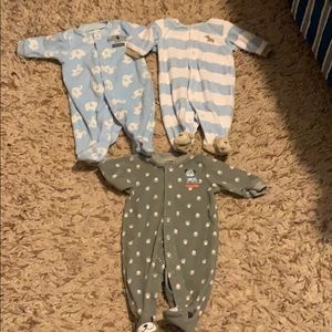 Carter’s 3 months fleece pajamas lot.